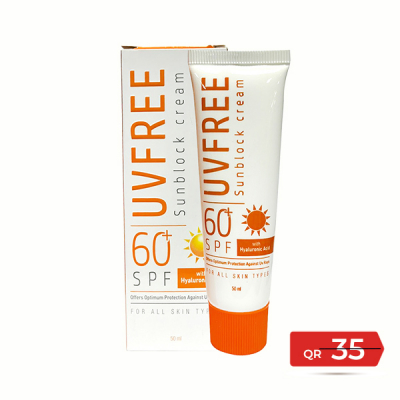 shop now Uvfree Sunblock Spf 60+ Cream 50Ml -Femigiene- Offer  Available at Online  Pharmacy Qatar Doha 