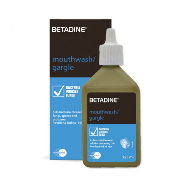 Betadine Mouth Wash 125ml product available at family pharmacy online buy now at qatar doha