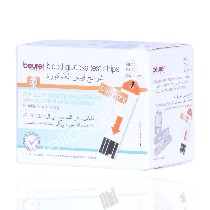 buy online Beurer Glucose Test Strips-50'S (Gl 44,Gl50,Gl50 Evo)	   Qatar Doha