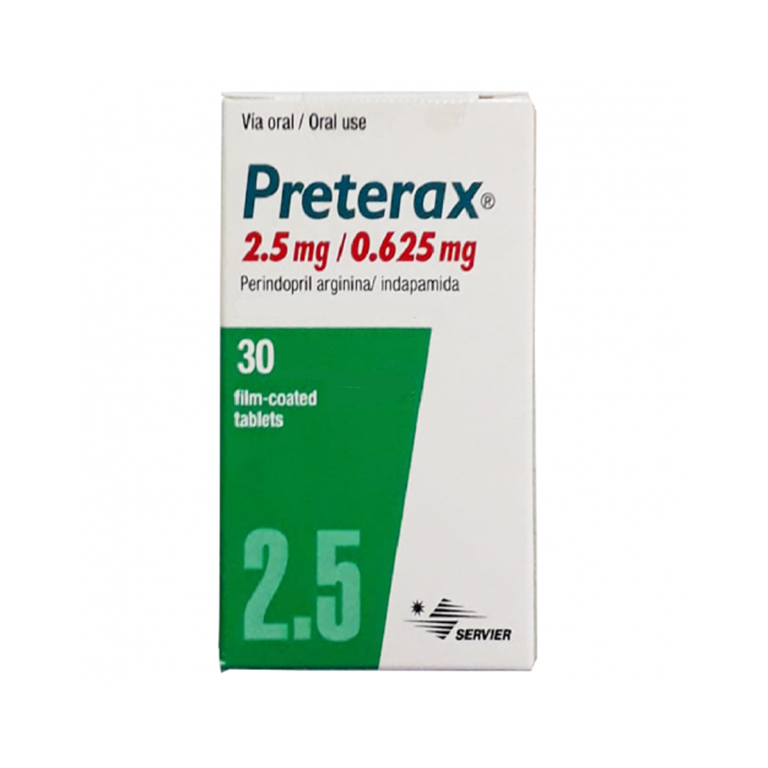 buy online Preterax Arginine 2.5Mg/0.625Mg Tablets 30'S   Qatar Doha