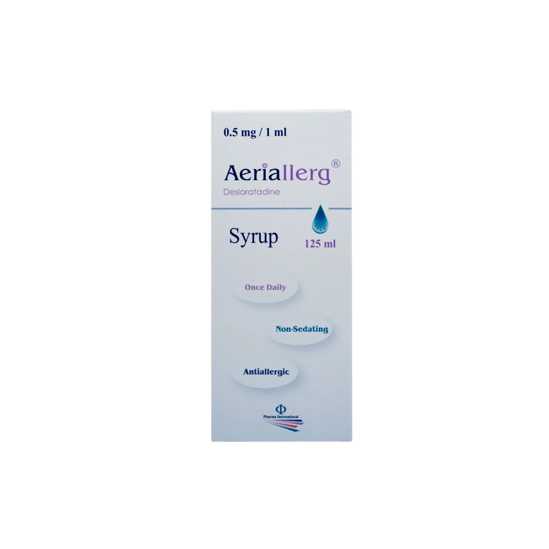 buy online AERIALLERG 0.5MG/1ML SYRUP 125ML 1  Qatar Doha