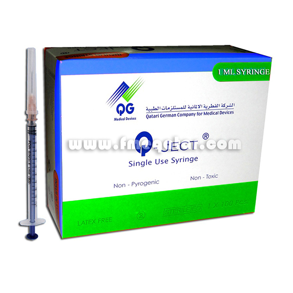 Syringe 01Ml [30Gx1/2-12Mm] Luerslip 100'S Q-Ject product available at family pharmacy online buy now at qatar doha