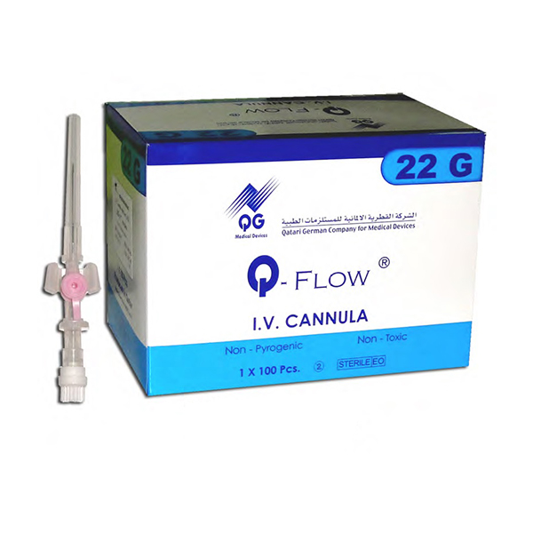 Iv Cannula [18] W/ Inj. Port Green 100'S - Q-Flow product available at family pharmacy online buy now at qatar doha