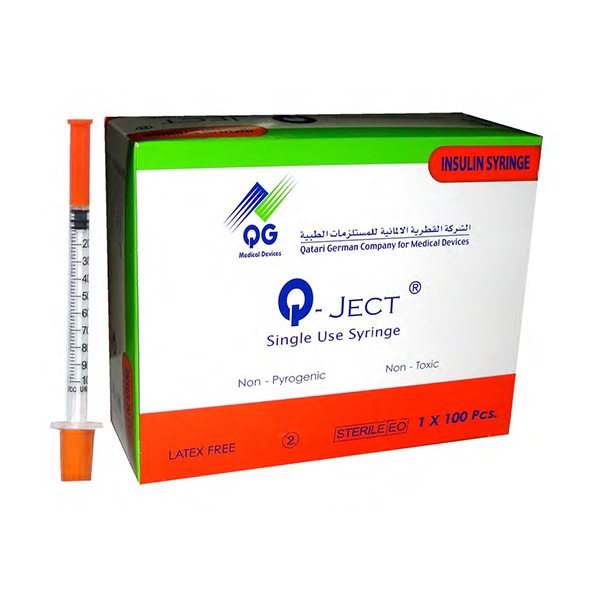 Syringe 01Ml Insulin [30Gx5/16'-8Mm] 100'S Q-Ject product available at family pharmacy online buy now at qatar doha