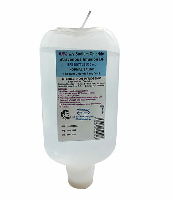 Normal Saline 500ml Bottle- Qatar Pharma product available at family pharmacy online buy now at qatar doha