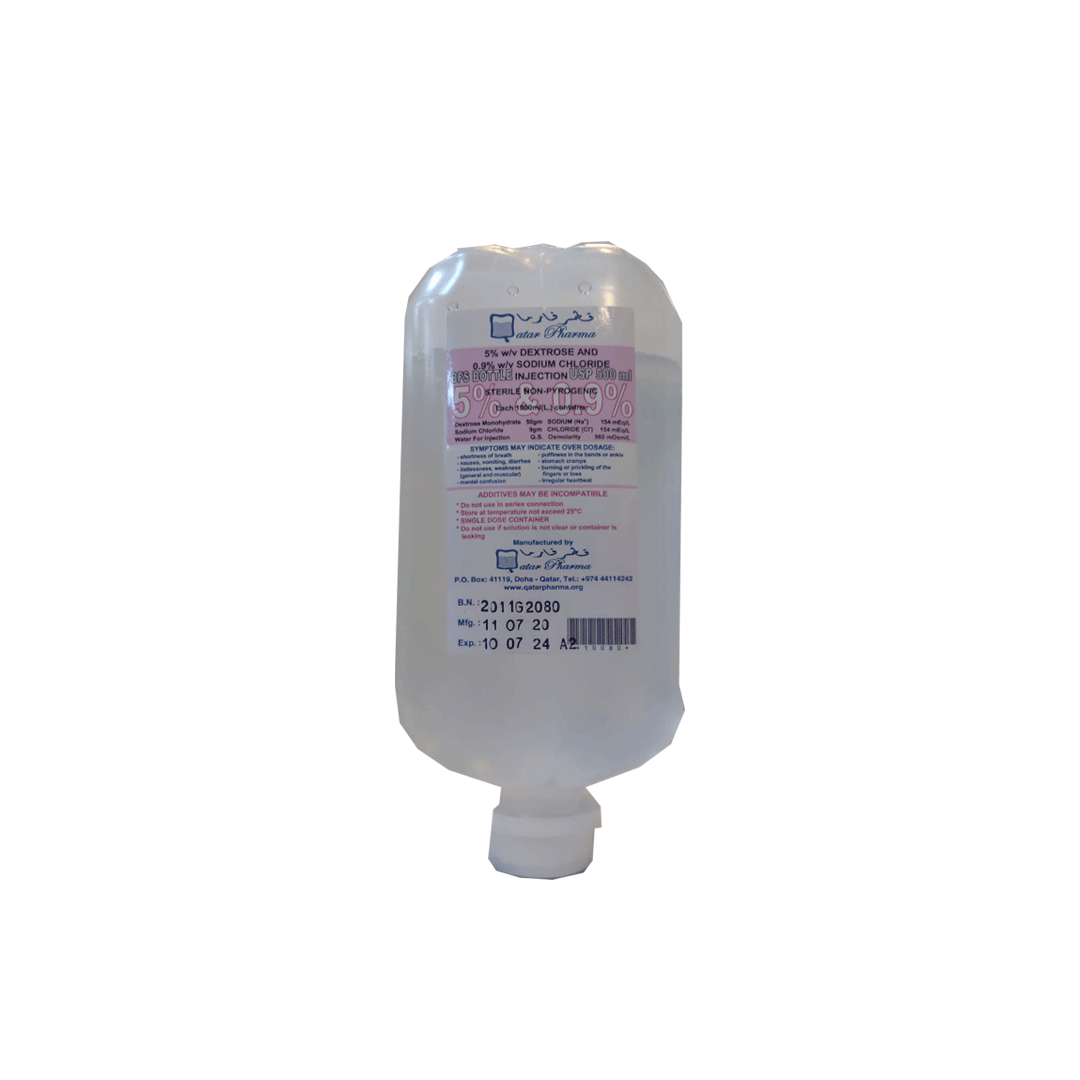 Dextrose In Normal Saline 500ml Bottle - Qatar Pharma product available at family pharmacy online buy now at qatar doha