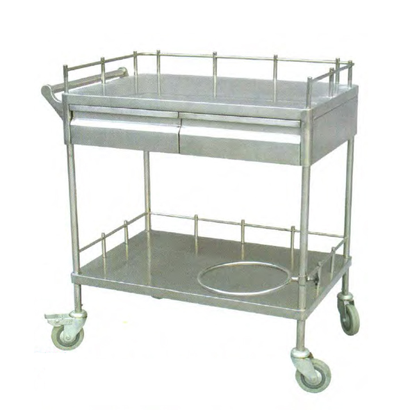buy online 	Trolley 2-Shelf 2-Drow Stainless Steel - Tianjin Lk4700M  Qatar Doha