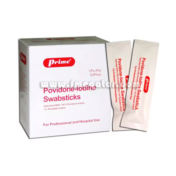 Povidone-Iodine Swab Stick 50'S - Prime product available at family pharmacy online buy now at qatar doha