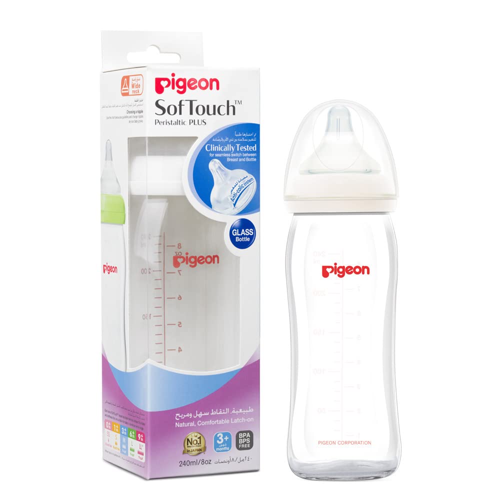 Pigeon Wn Glass Bottle Peristaltic+(M) 240Ml - A00878 product available at family pharmacy online buy now at qatar doha