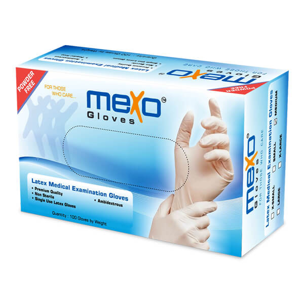 buy online 	Gloves Latex - Powder Free - Mexo Medium  Qatar Doha