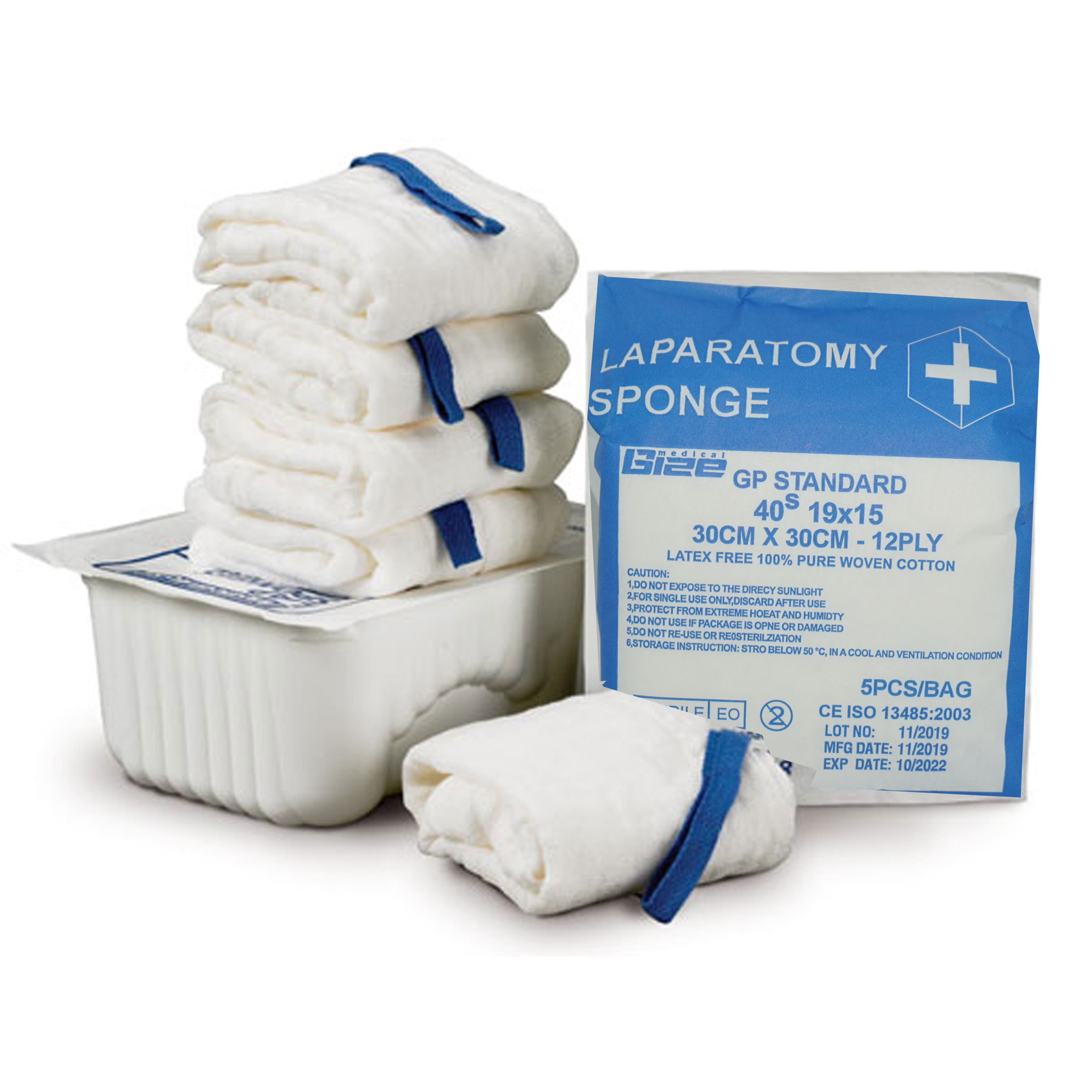 Lap Sponge 45 X 45Cm X-Ray Tape 5'S 19 X 15 Sterile 12 Ply product available at family pharmacy online buy now at qatar doha