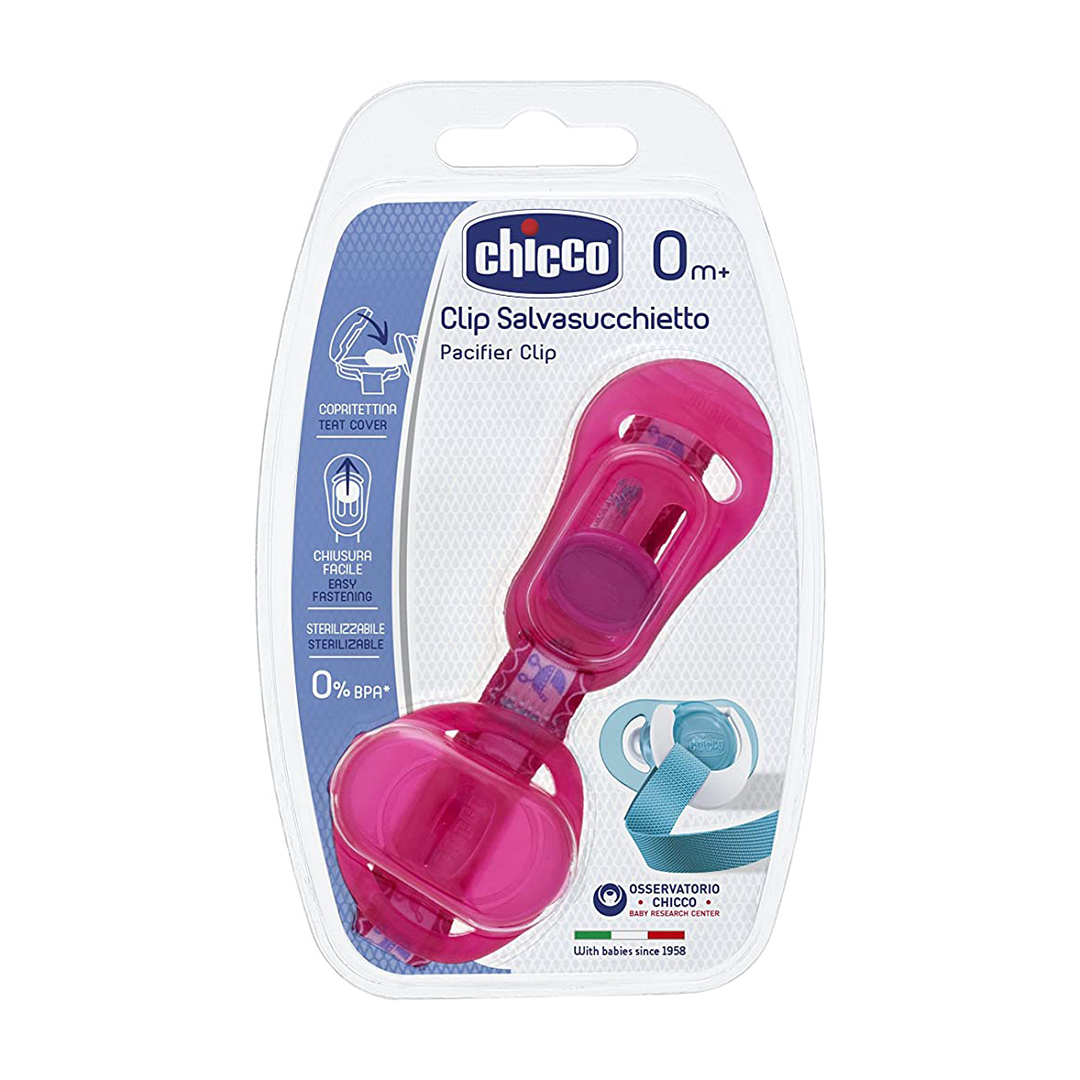 buy online Chicco Clip With Teat Cover Pink   Qatar Doha