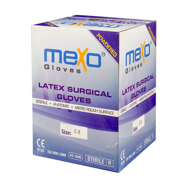 buy online 	Gloves Latex Surgical Sterile - Pre-Powdered - Mexo 8  Qatar Doha