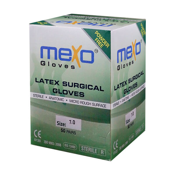 buy online 	Gloves Latex Surgical Polymer - Powder Free - Mexo 6  Qatar Doha