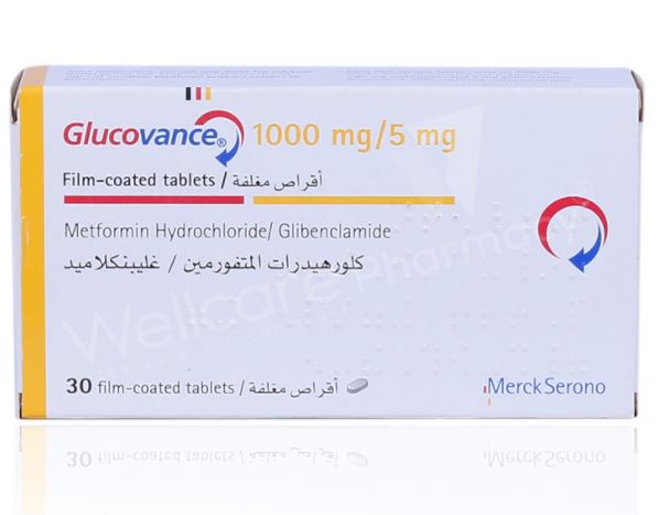 buy online Glucovance [1000mg/5mg] Tablets 30's   Qatar Doha