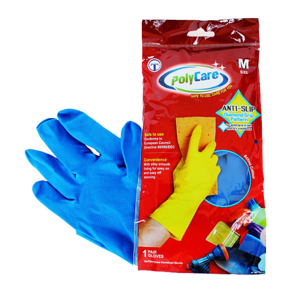 Gloves Poly Care Anti Slip Multipurpose House Hold [ L] Pair - Topgloves - Mexo product available at family pharmacy online buy now at qatar doha