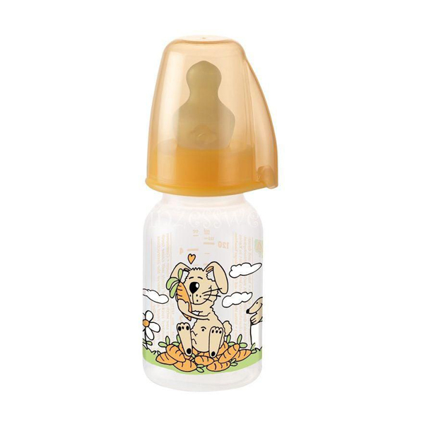 Bottle Plastic+ Latex Teat 125ml Oran.bunny 0m+[356016]