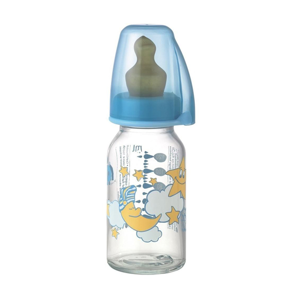 Bottle Glass+latex Teat 125ml 0m+ [350922] product available at family pharmacy online buy now at qatar doha