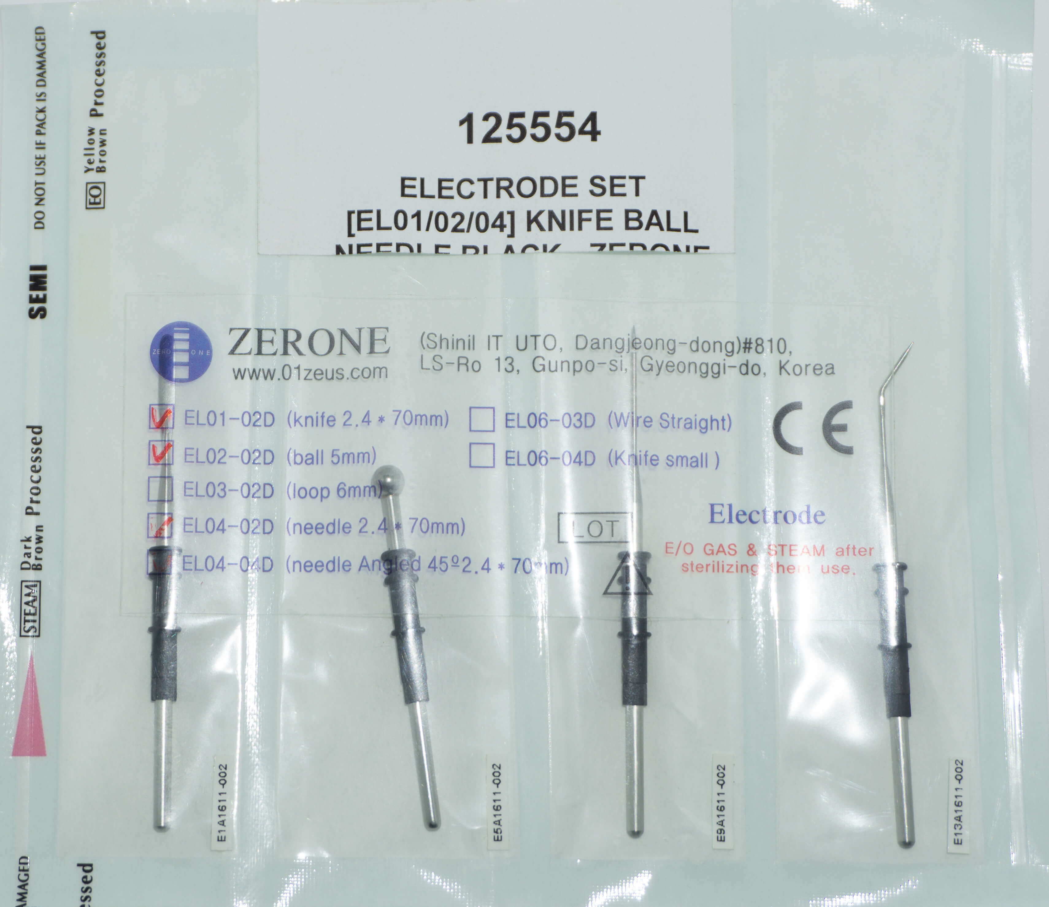 Electrode Set [El01/02/04] Knife Ball Needle Black - Zerone product available at family pharmacy online buy now at qatar doha