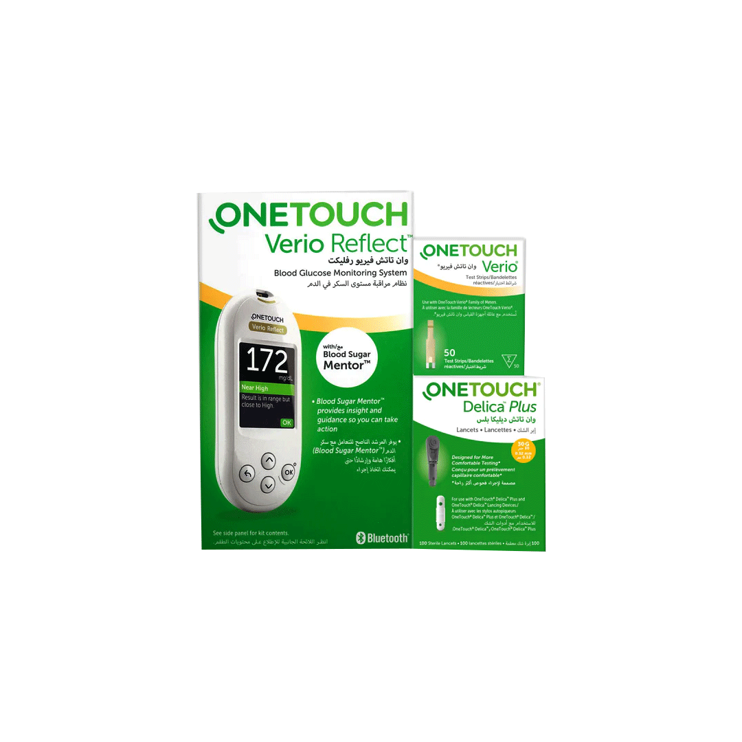 One Touch Vario Reflect Kit+2vario Strips 50.s+delica Plus Lancet 100.s product available at family pharmacy online buy now at qatar doha
