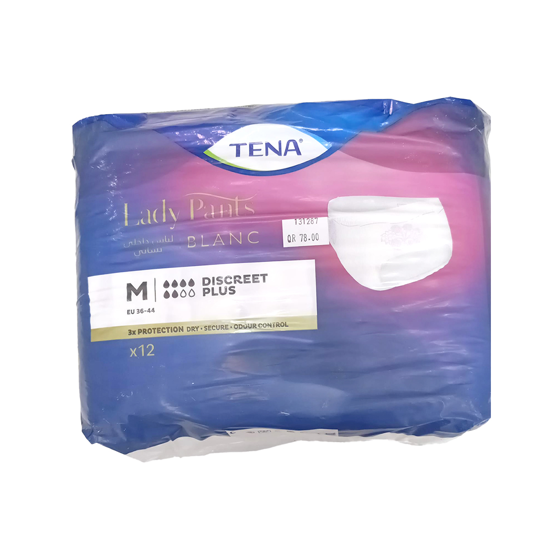 Tena Lady Pants(medium) Discreet Plus Adult Diapers- 12.s product available at family pharmacy online buy now at qatar doha