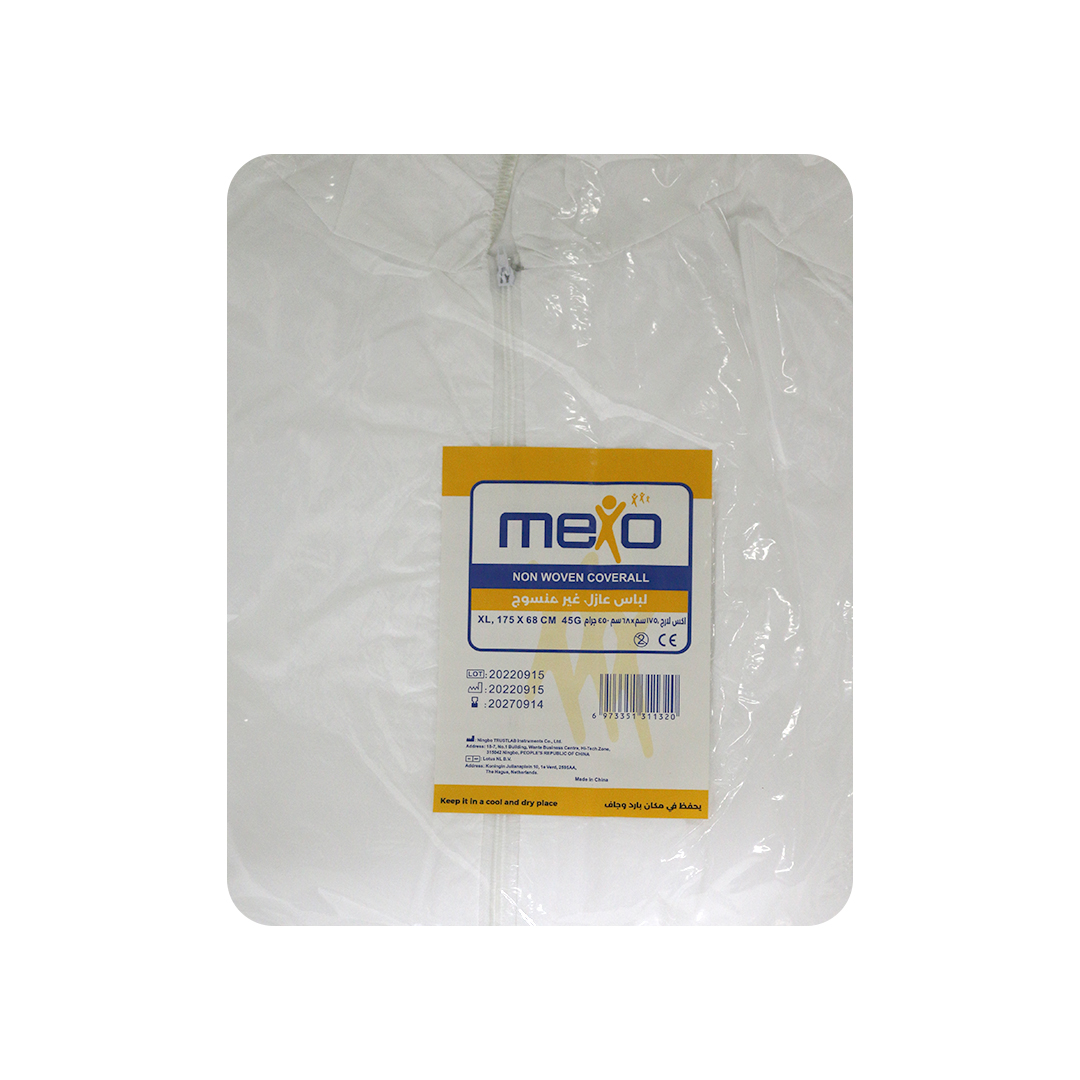 Mexo Non Woven Coverall (xl) (175 X 68 Cm )45 G -trustlab product available at family pharmacy online buy now at qatar doha