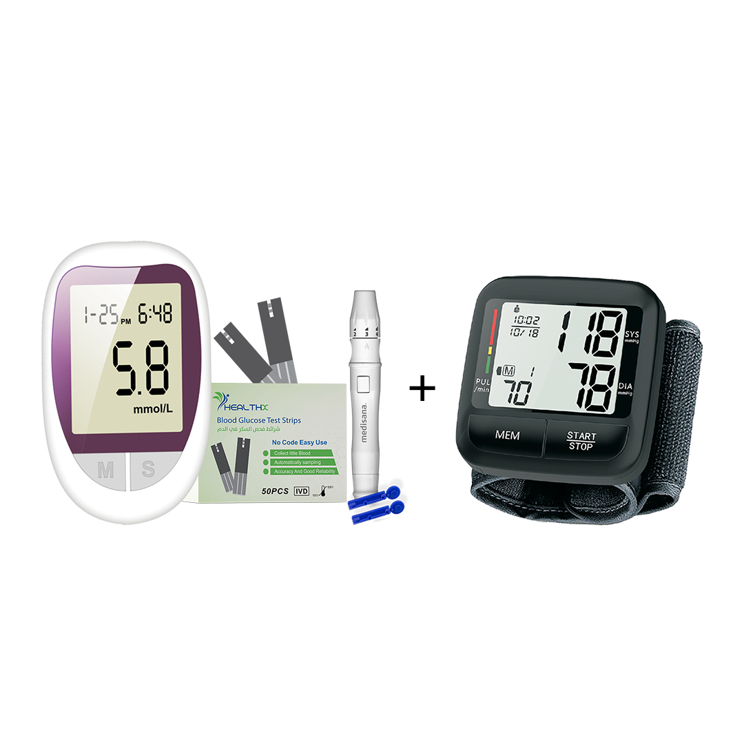 Bp Monitor Wrist & Sugar Monitor-healthx -offer Available at Online Family Pharmacy Qatar Doha