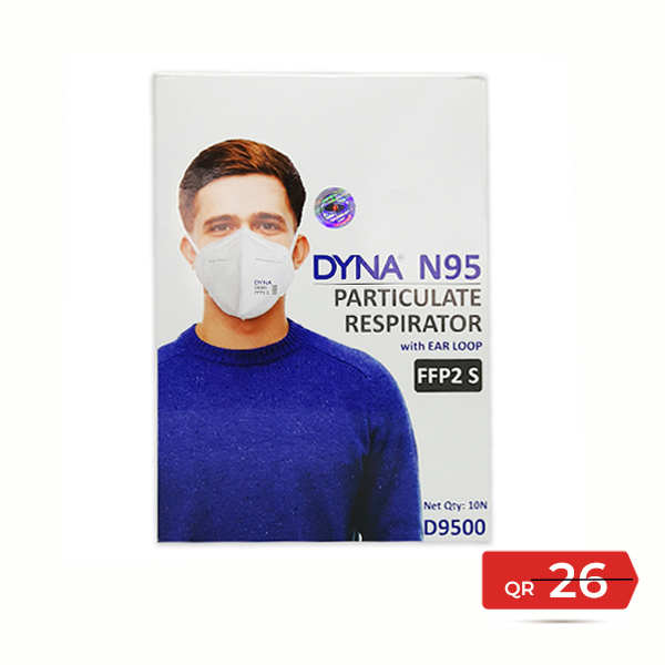 Face Mask N95 Respirator With Earloop 10.s -dyna Offer Available at Online Family Pharmacy Qatar Doha