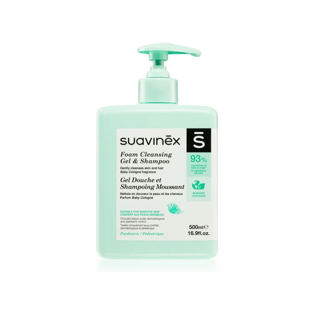 Suavinex Cleansing Foam Gel &Amp; Shampoo 500Ml product available at family pharmacy online buy now at qatar doha