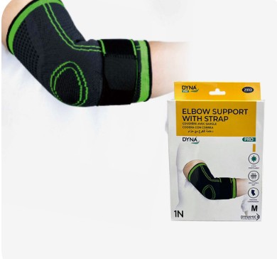 Elbow Support With Strap Grey/green (m) -dyna Pro product available at family pharmacy online buy now at qatar doha