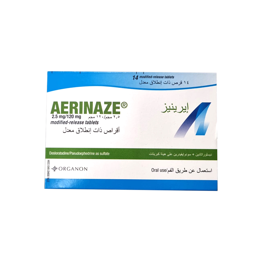 buy online Aerinaze 2.5/120 Mg Tablets 14'S 1  Qatar Doha