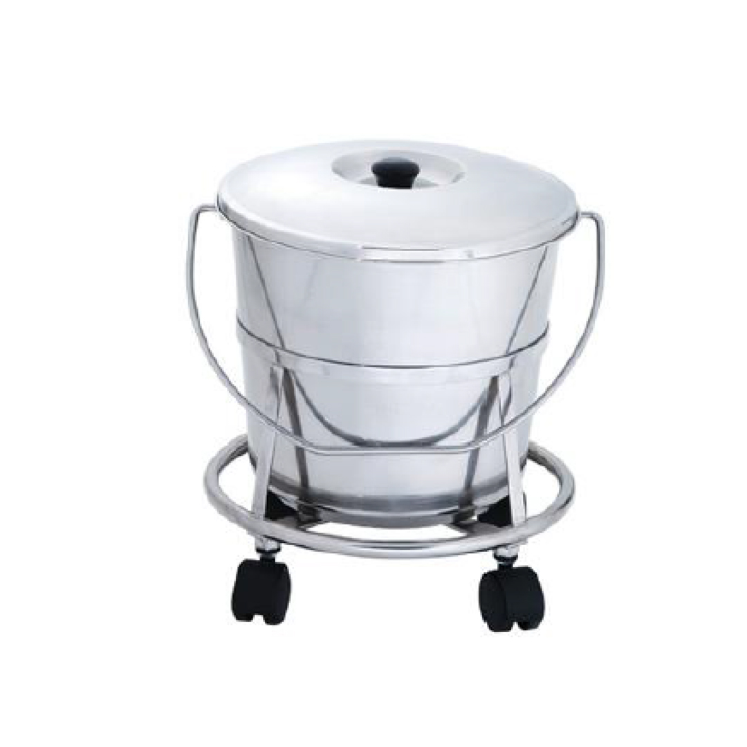 buy online 	Bucket On Wheel With Lid Ss 12L - Bk1 - Meditron 12 L  Qatar Doha