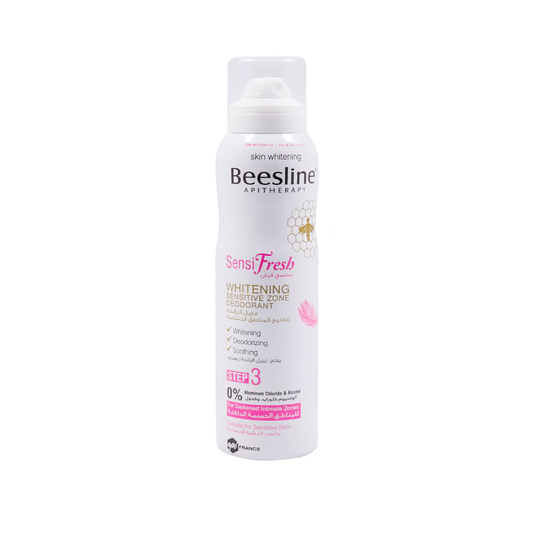 Beesline Deo Spray Whitening Sensitive Zone 150ml product available at family pharmacy online buy now at qatar doha