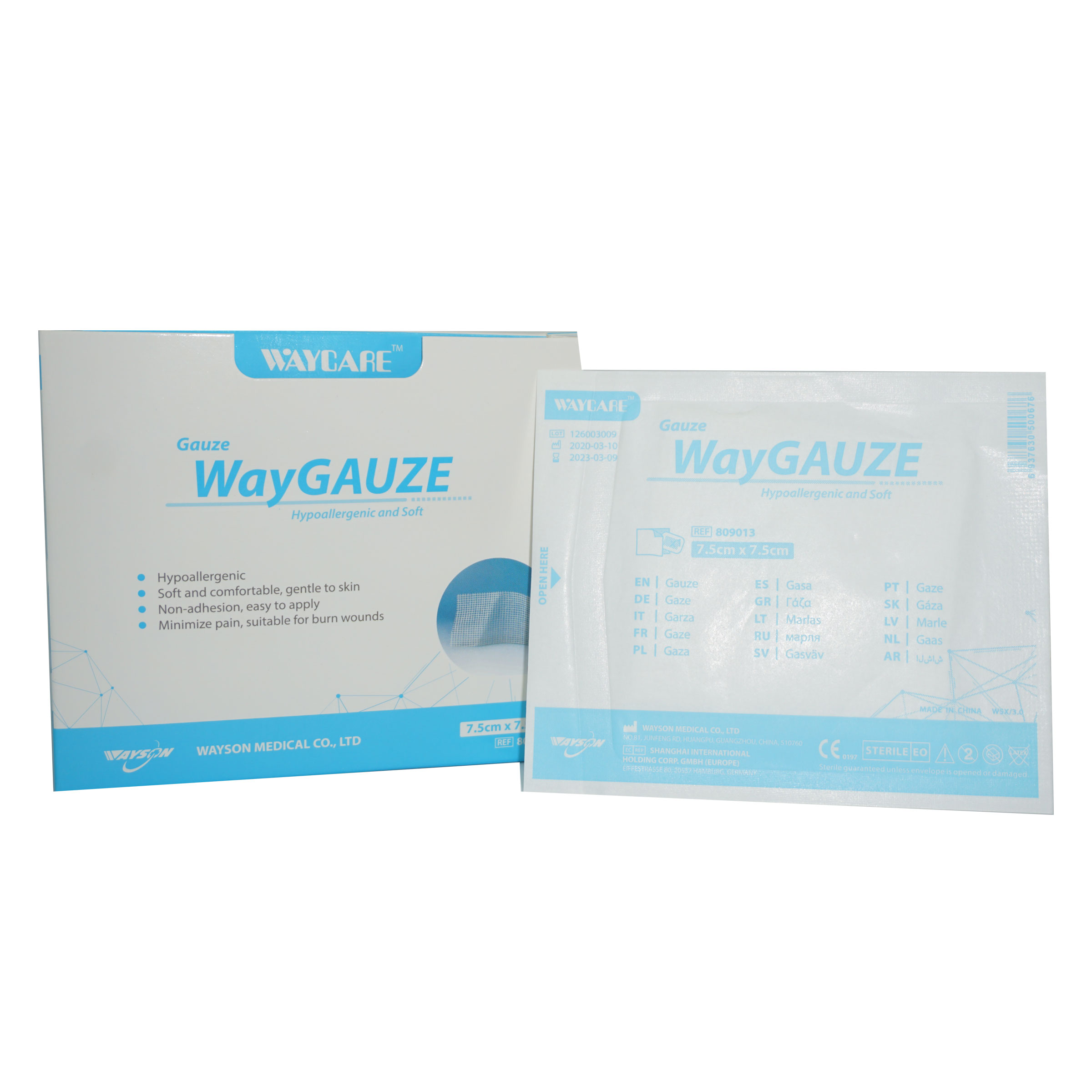 buy online 	Gauze Swabs - Sterile - Waycare 7.5 X 7.5 Cm #809013  Qatar Doha