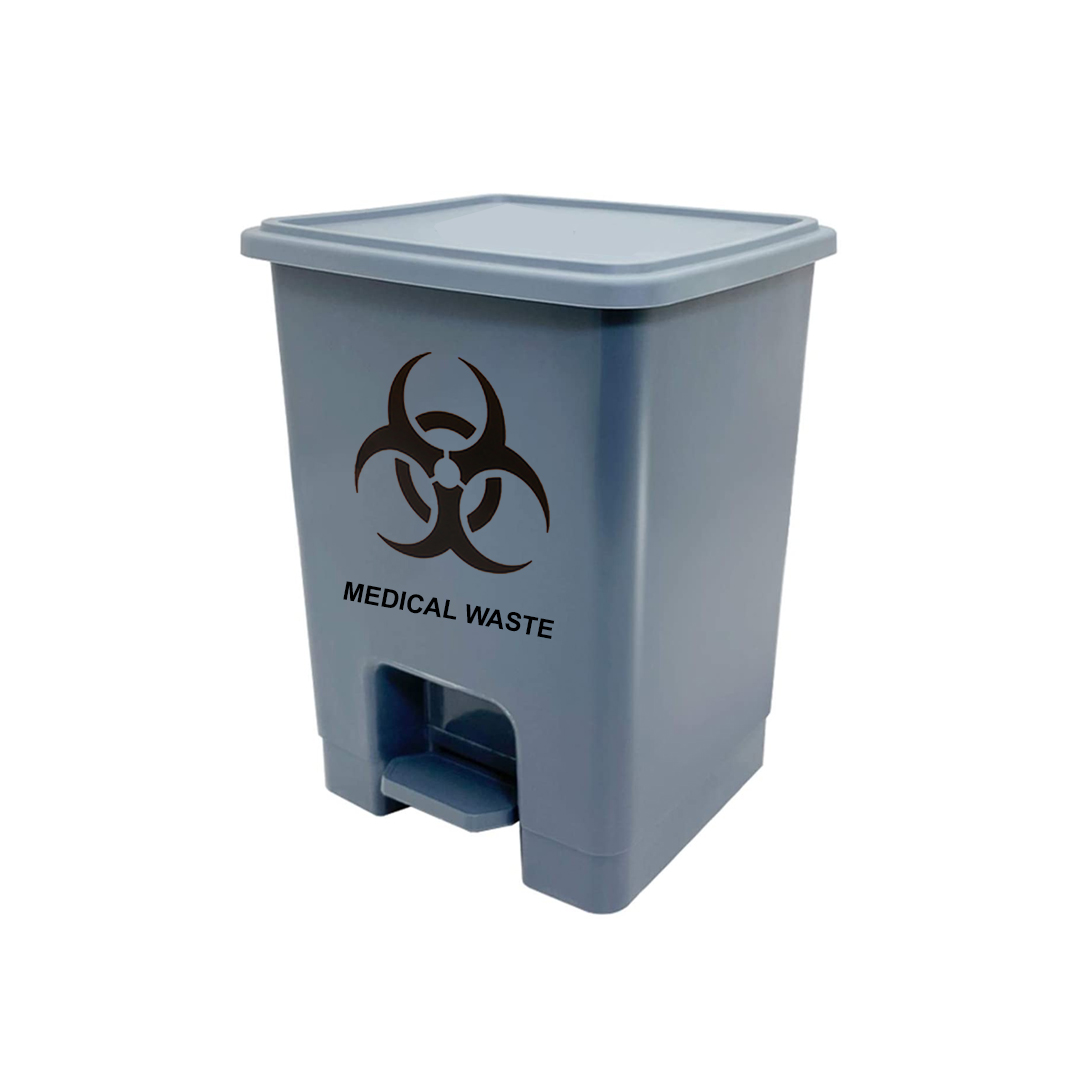 DUST BIN WITH PEDAL 30L GREY PLASTIC - MX-LRD Available at Online Family Pharmacy Qatar Doha