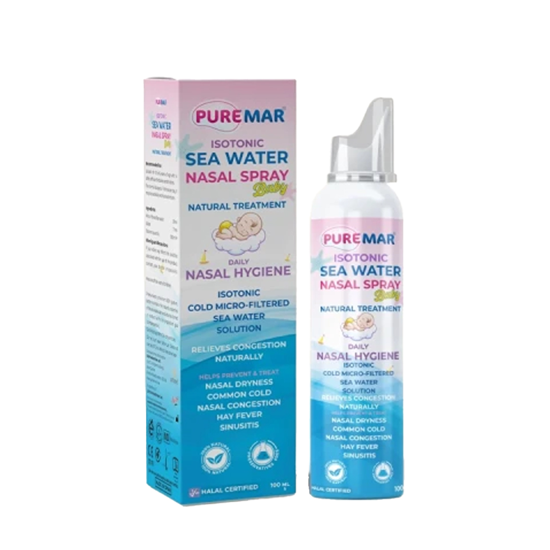Puremar Baby Isotonic Sea Water Nasal Spray 100Ml product available at family pharmacy online buy now at qatar doha