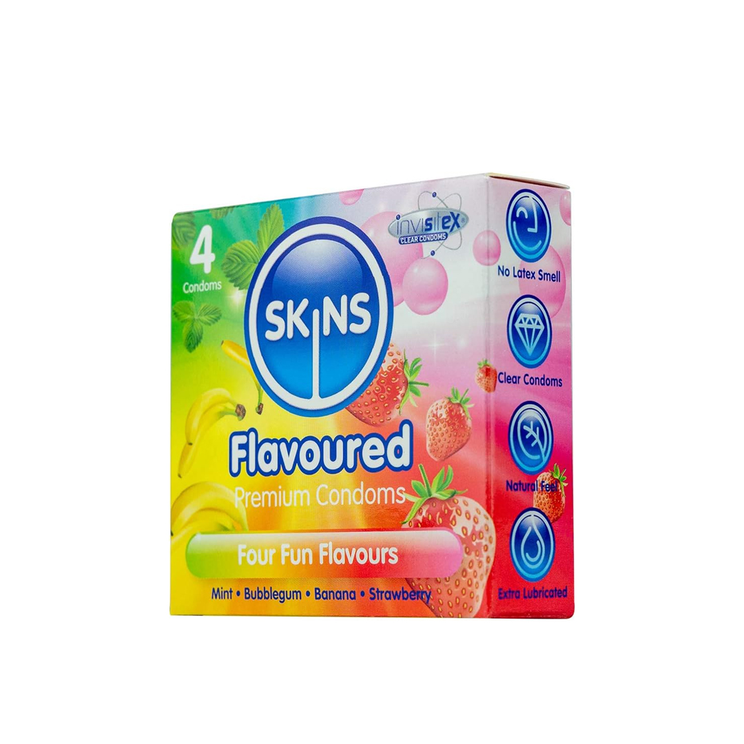 buy online SKINS FLAVOURS LUBRICATED CONDOMS 4'S 1  Qatar Doha