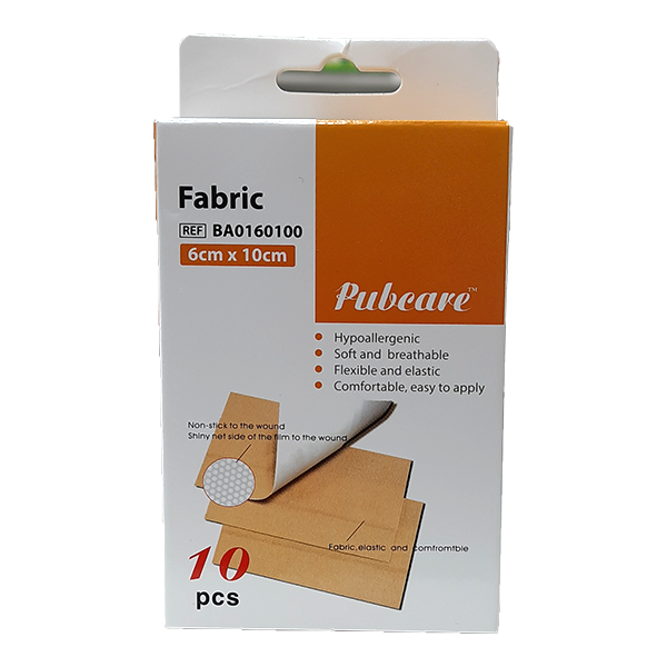 Adh.plaster [fabric] 6 X 10 [ba0160100] 10.s Pubcare product available at family pharmacy online buy now at qatar doha