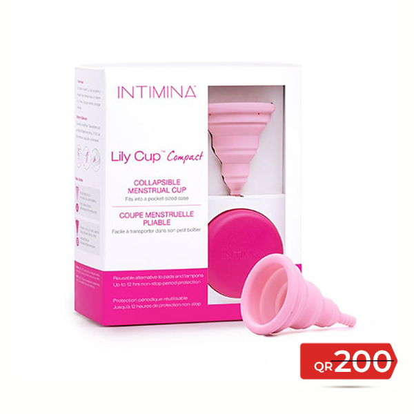 Lily Cup Compact Collapsible  Menstrual Cup [Size A] 20308  Intimina -Offer Available at Online Family Pharmacy Qatar Doha