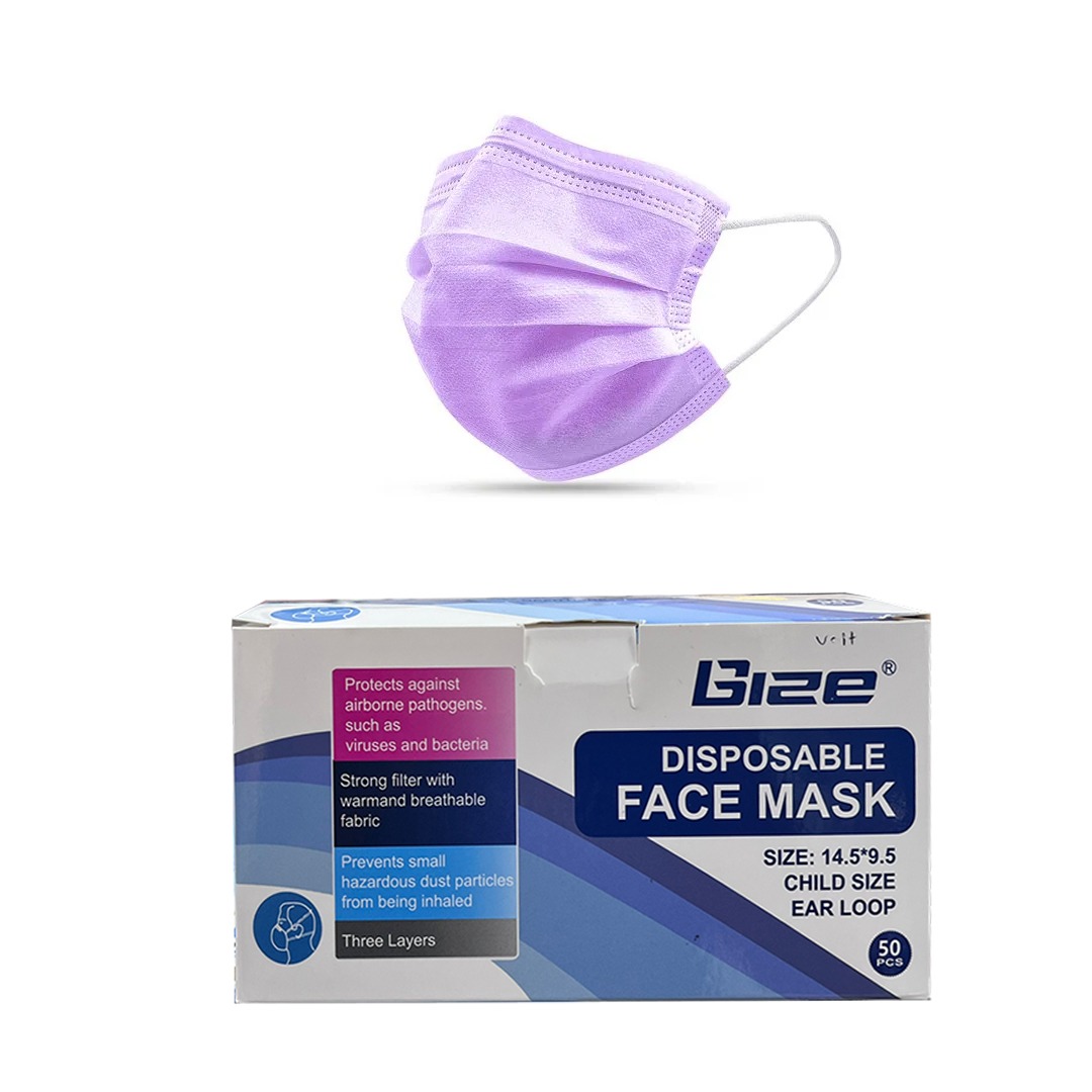 buy online Face Mask Kids-3Ply Earloop (Violet)-50'S-Mx-Lrd 1  Qatar Doha