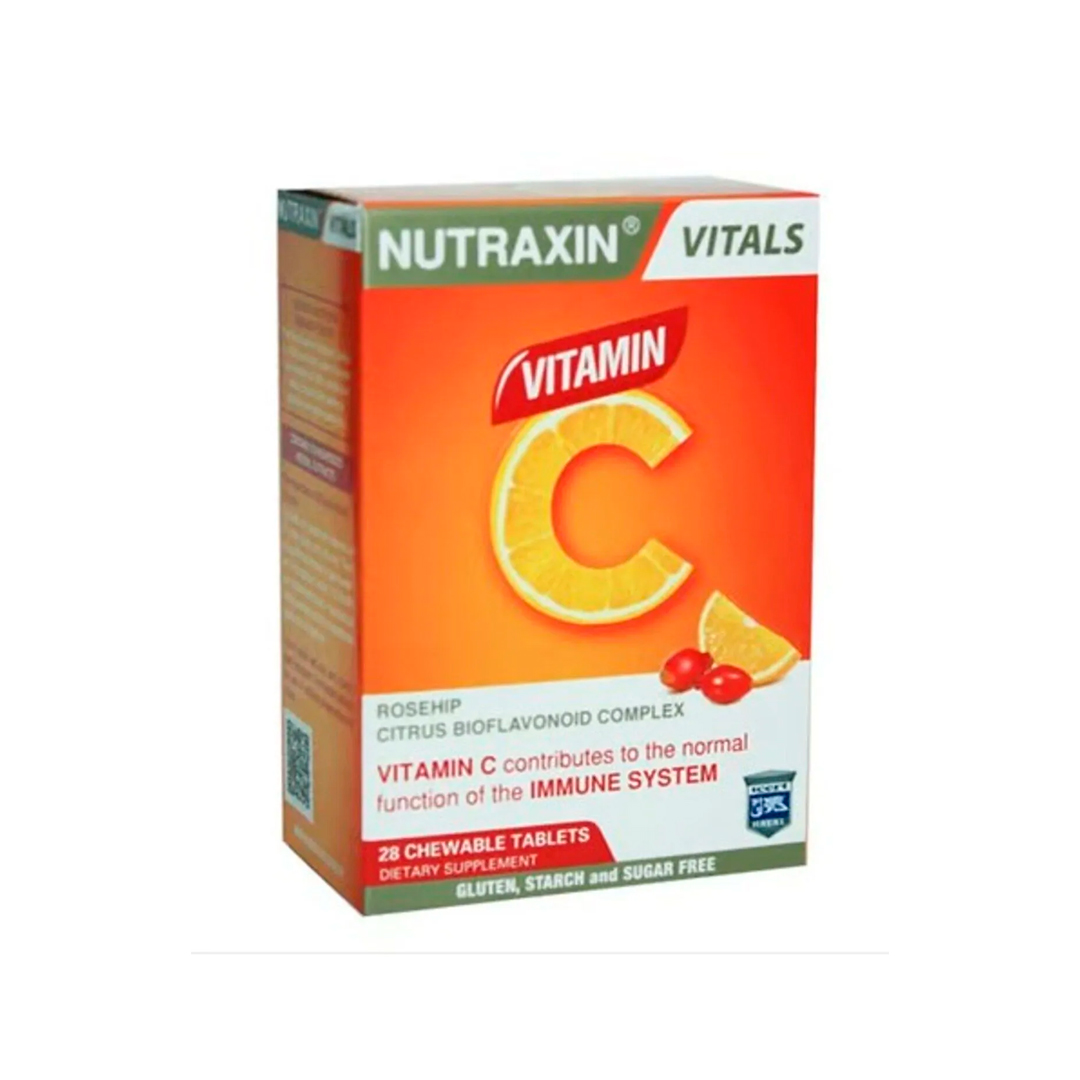 Vitamin C Sugar Free Chewable Tablets 28'S - Nutraxin Available at Online Family Pharmacy Qatar Doha
