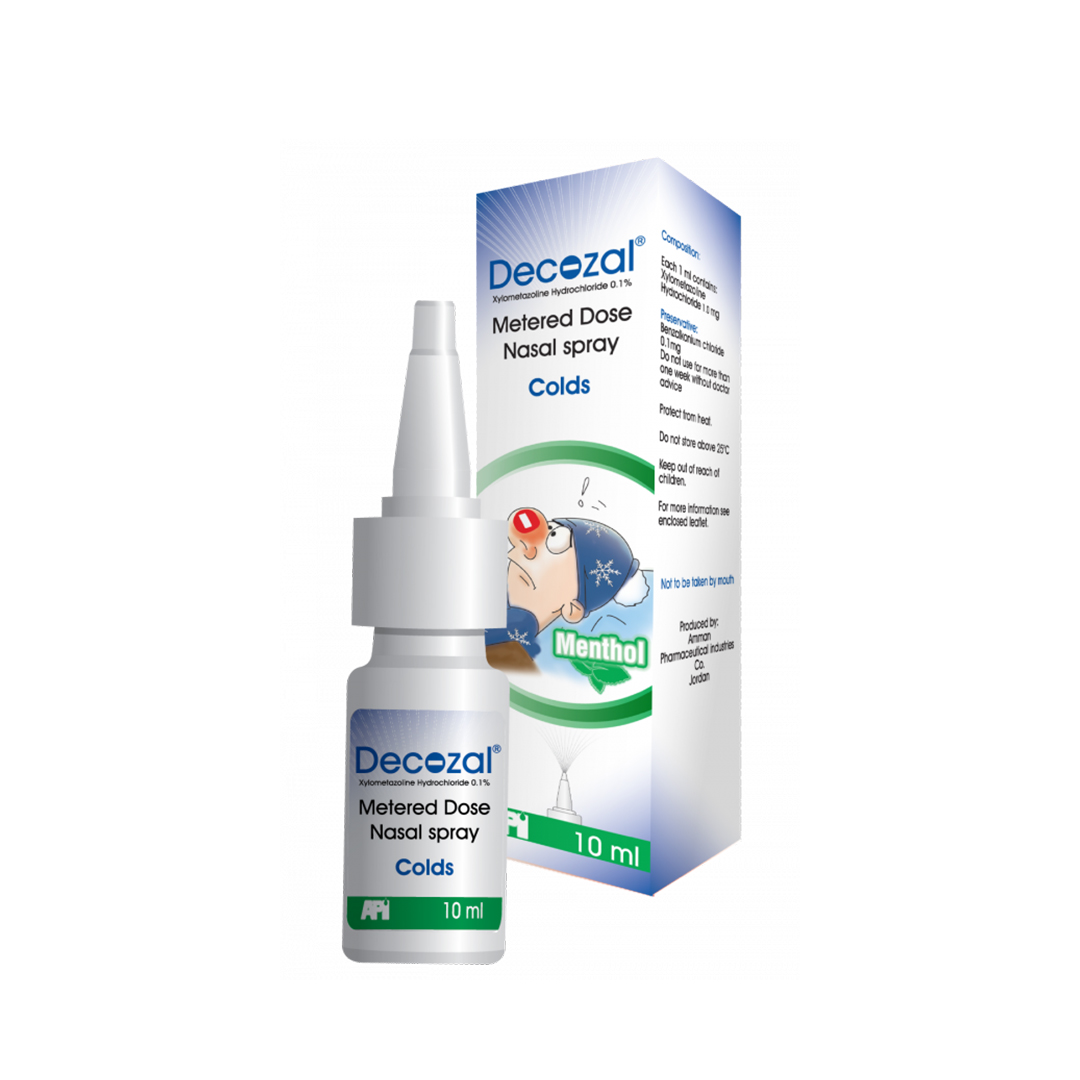 buy online Decozal 0.1%menthol Metered Dose Nasal Spray -10ml 1  Qatar Doha