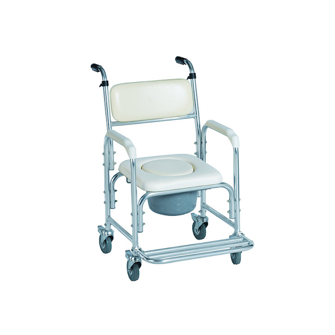 Chair: Commode Aluminium w/wheels 16 Inch/41cm #ca6141- Soft product available at family pharmacy online buy now at qatar doha