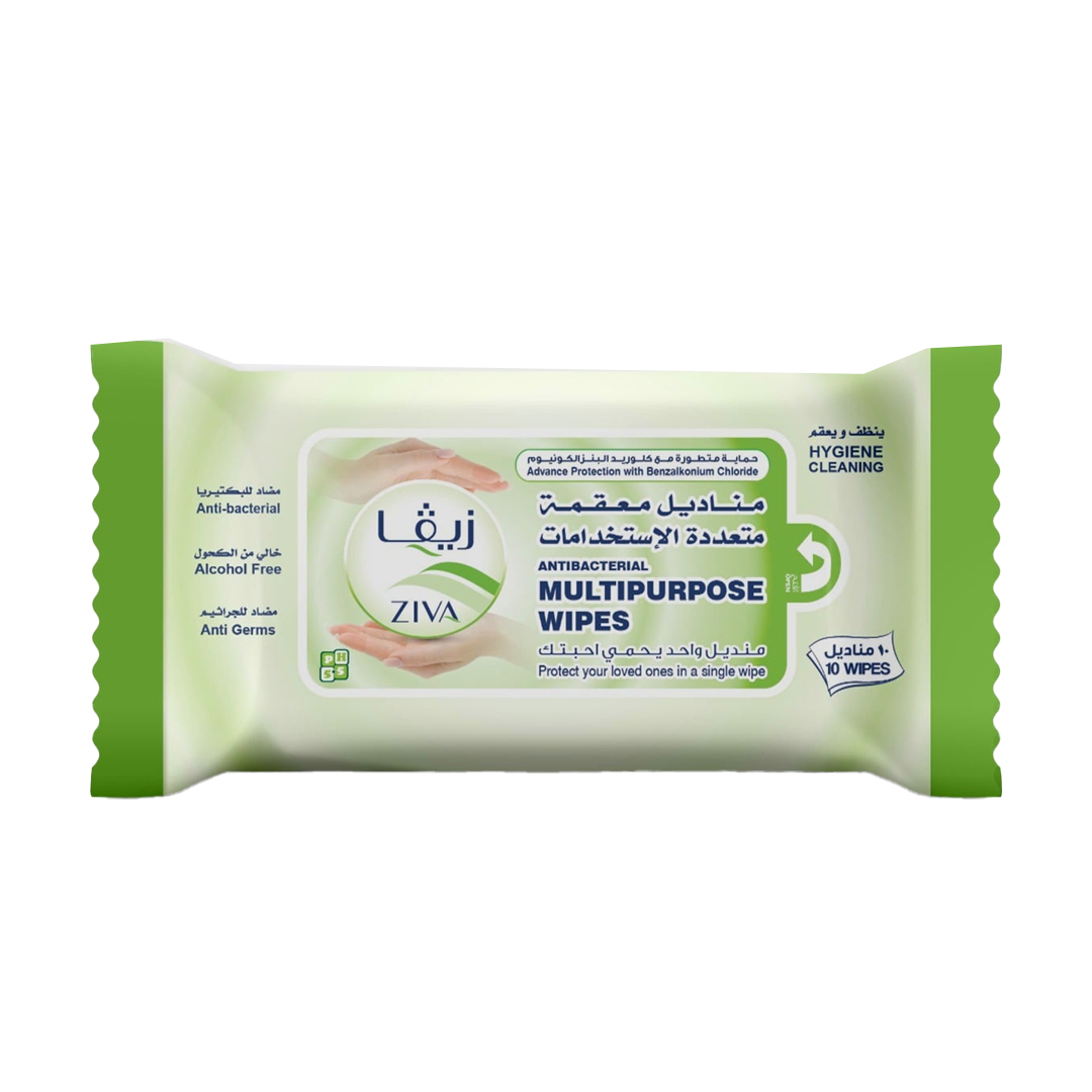 buy online ANTIBACTERIAL MULTIPURPOSE WIPES 10'S #ZIVA 1  Qatar Doha