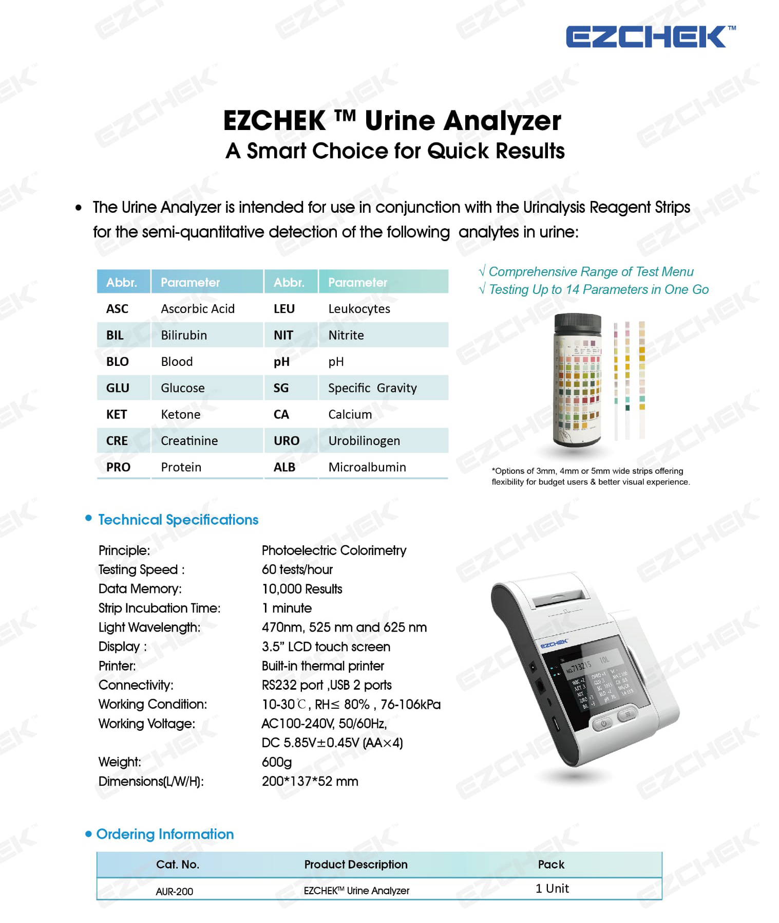 buy online 	Ezchek Urine Analyzer Strips - Alltest Strip  Qatar Doha