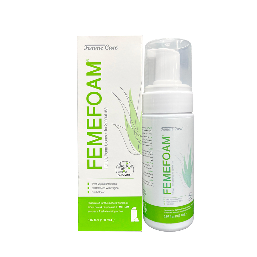 FEMEFOAM INTIMATE CLEANSER FOAM 150ml -FEMIGIENE Available at Online Family Pharmacy Qatar Doha