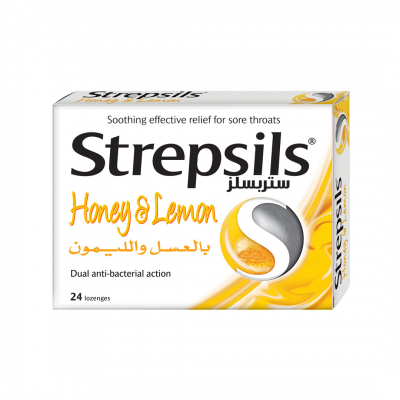 shop now Strepsils Honey & Lemon Lozenges 24'S  Available at Online  Pharmacy Qatar Doha 