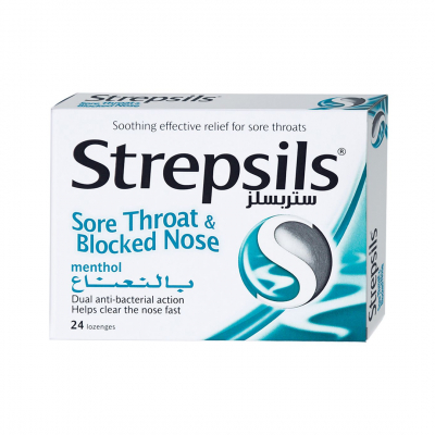 shop now Strepsils Menthol Lozenges 24'S  Available at Online  Pharmacy Qatar Doha 