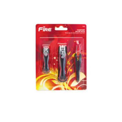 shop now Fire Comfort Value Pack (Nail Clipper+Toenail Clipper+Tweezer) #7298  Available at Online  Pharmacy Qatar Doha 