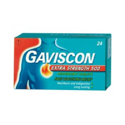 shop now Gaviscon Extra Peppermint 500Mg Tablets 24'S  Available at Online  Pharmacy Qatar Doha 